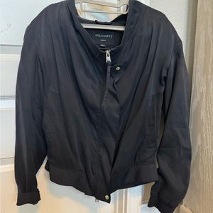 AllSaints Black Skye Parka Bomber - Black - size Small